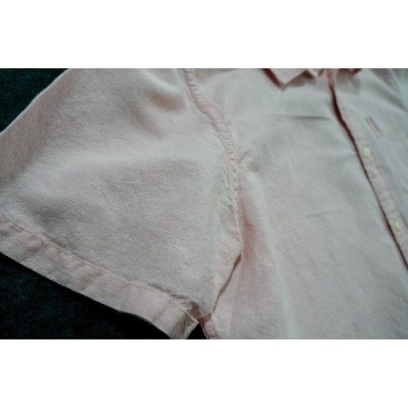 Gap Shirt Mens Large pink Button Up Linen Cotton Standard Fit - Picture 2 of 6